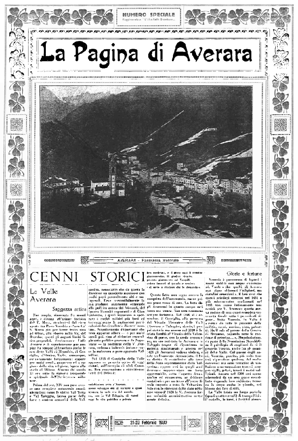 numero speciale La pagina di Averara