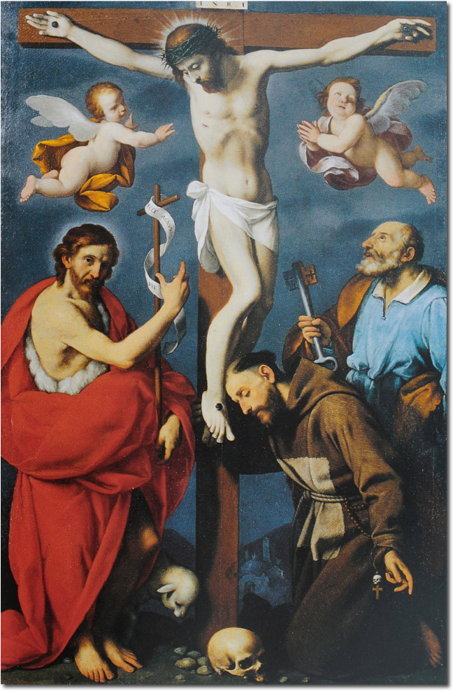 Cristo in croce venerato da San Giovanni Battista, San Francesco, San Pietro