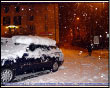 Piazza di Branzi sotto la neve