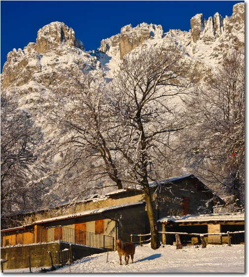 Candida neve in Valle Brembana