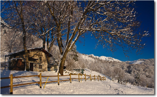 Candida neve in Valle Brembana