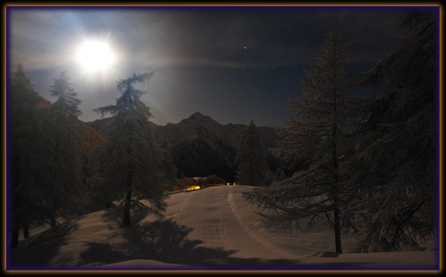 Luna Piena a Foppolo in alta Valle Brembana