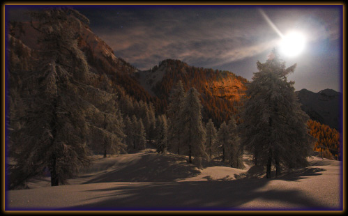 Luna Piena a Foppolo in alta Valle Brembana