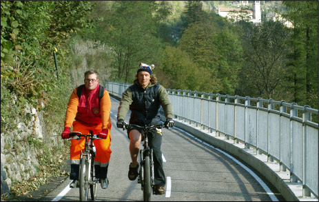 Il tratto di ciclabile di Lenna