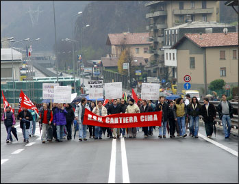 Manifestazione degli operai della ex Cartiera Cima