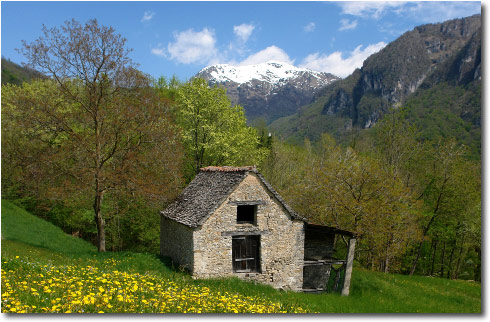 Architetture rurali caratteristiche da un tipico tetto a lastre chiamate pide - Taleggio
