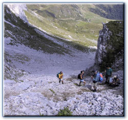 Il canalone versdo il Monte Cavallo
